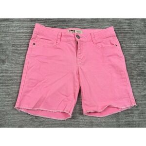 L.E.I. Shorts‎ Juniors 7 Pink Ashley Low Rise Cut Off Raw Hem Cotton Blend